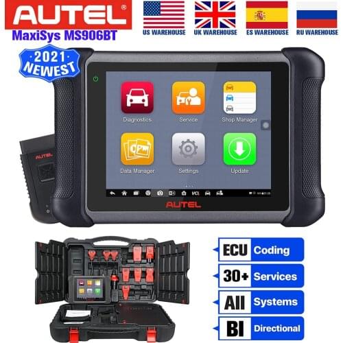 2021 Autel MS906BT MaxiSys Automotive Scan Tool,ECU Coding,Bi-Directional Control,31 Services & OE-Level All Systems Diagnosis