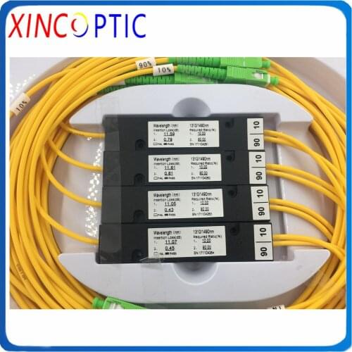 30/70,50/50,10/90,40/60,20/80,Dual Window,ABS Box,1x2 FBT Fiber Coupler,SCAPC 1X2 Fiber Optic FTTH Splitter FBT Optic Coupler