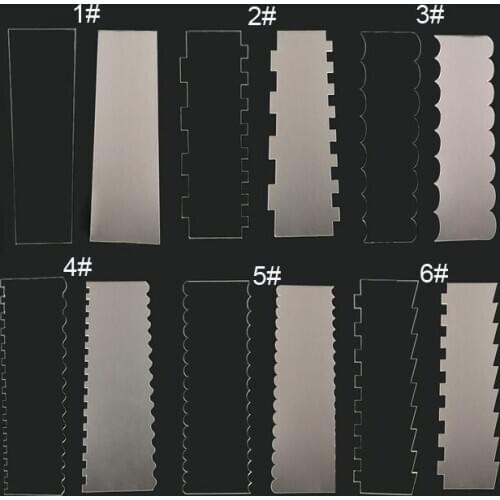 Laser Cut Clear Acrylic Cream Scraper Smoother Teeth Edge Fondant Spatulas Cake Baking Scraper Cake Slicer Pastry Tool DIY Decor