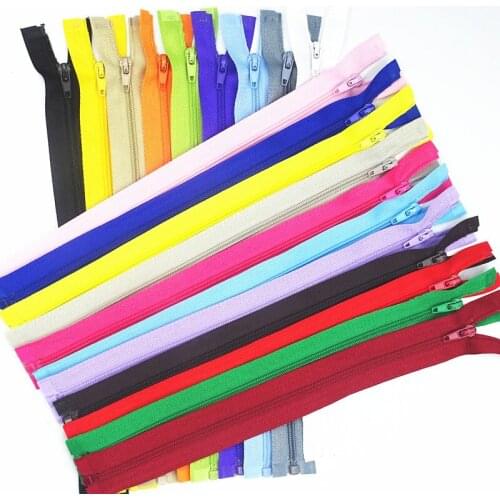 60Cm (24 Inch) 3# Opening Nylon Zippers Tail Resin Suitable For Clothing 10Pcs
