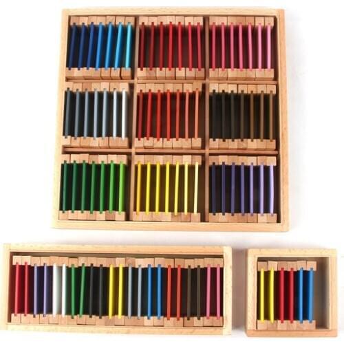 91pcs) Wooden Color Tablets W/ Box Montessori Sensorial Material Early Learning Tools Kids Educational Toys Sorting/ Matching