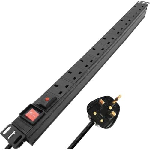 9AC UK SOCKET Aluminum alloy power With overload protection function Double break switch control 2m extension line UK PLUG