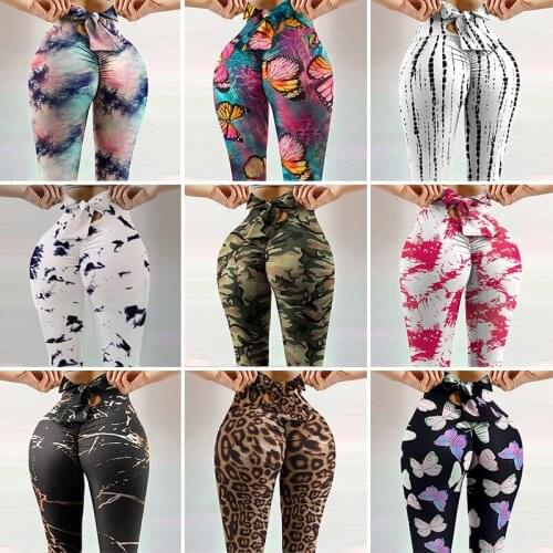 Butterfly Yoga Pants Women High Waist Scrunch Booty Leggings Floral Print Yoga Leggings Gym Fitness Clothing S-3XL