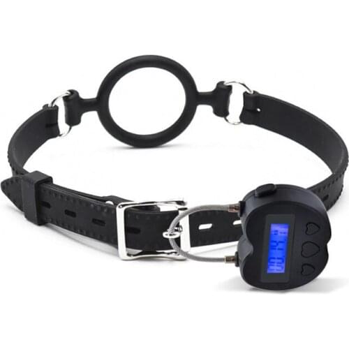 Timing Lock Fetish Slicone Mouth Gag Electronic Timer BDSM Bondage Restraints Chastity Couples Sex Toys Adult Bondage Locking
