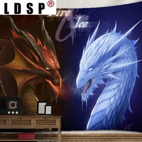 LDSP Tapestry Dragon Wall Hanging Fabric Mural Background Cloth Wall Rugs Towel Beach Blanket Dorm Living Home Decor