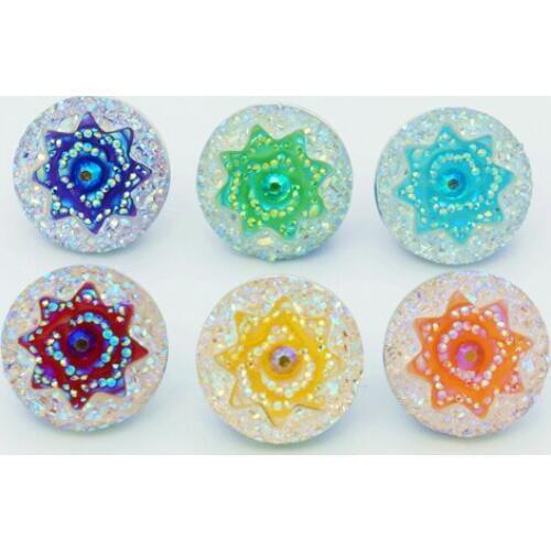 Hot sale 10pcs MIXed Cameo Flowers Multicolor 18MM snaps buttons fit DIY charm snap bracelet jewelry Color Random NS1004