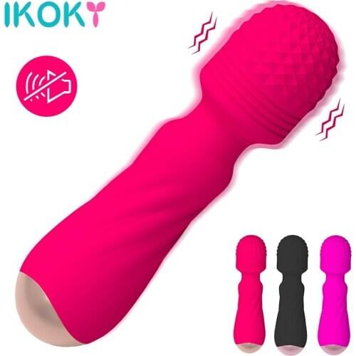 IKOKY Powerful Dildo Vibrator Sex Toys for Woman Magic AV Wand Vibrator G Spot Clitoris Stimulation 12 Speed Female Masturbation