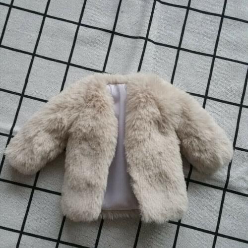 Custom 1/6th Figure Clothing Beige Fur Coat Model for 12" Female Doll