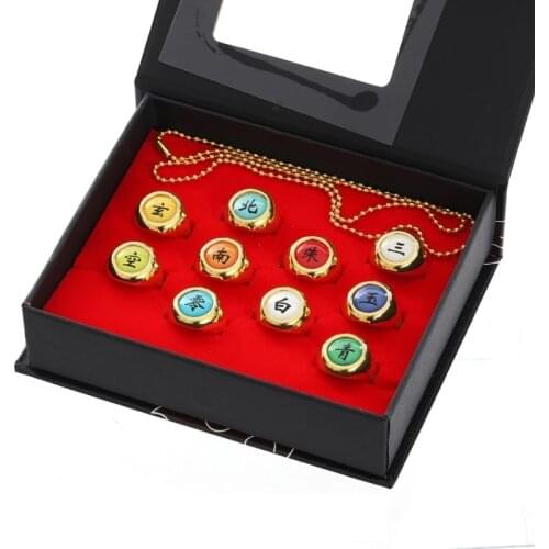 10pcs Akatsuki Cosplay Rings Itachi Hidan Tobi Pain Sasori Deidara Kakuzu Kisame Orochimaru Anime Model Toys