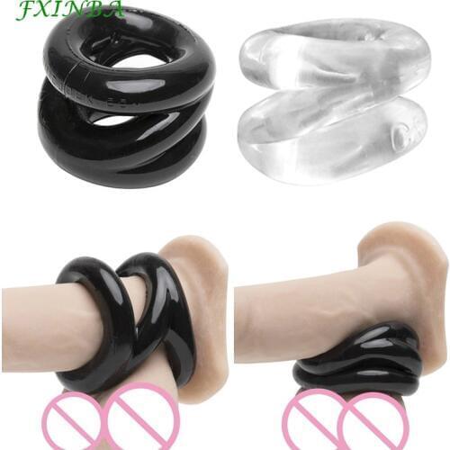 FXINBA Double Lock Penis Cock Ring Sex Toys for Men Sexshop Penis Rings Adjustable Delay Ejaculation Cock Rings Male Adult Games