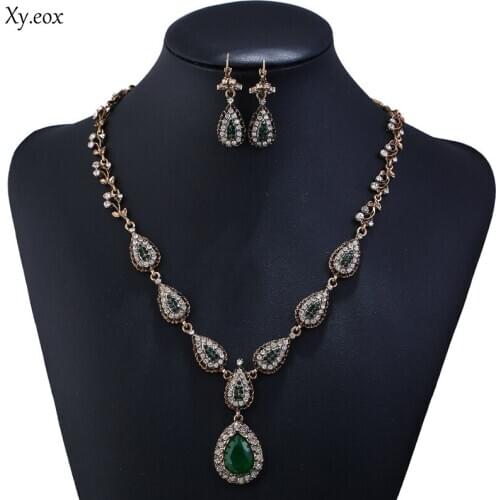Two suits Hot Style Retro Set Decoration Alloy Inlay Necklace Earrings Sets