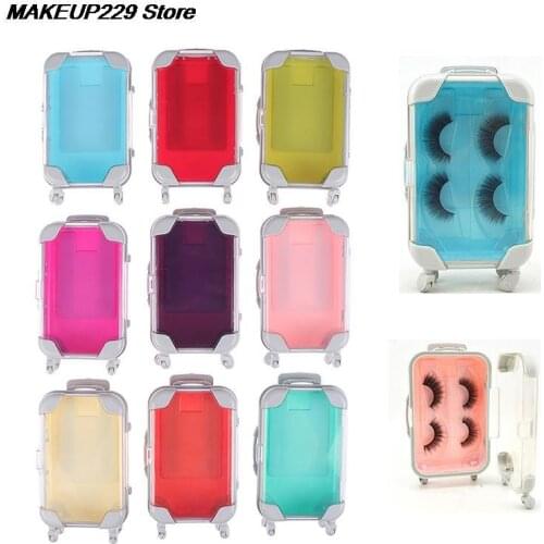 1PC Eyelashes Packaging Box Luggage/candy Lashes Suitcase Luxury Mink Lashes Packing Case Empty