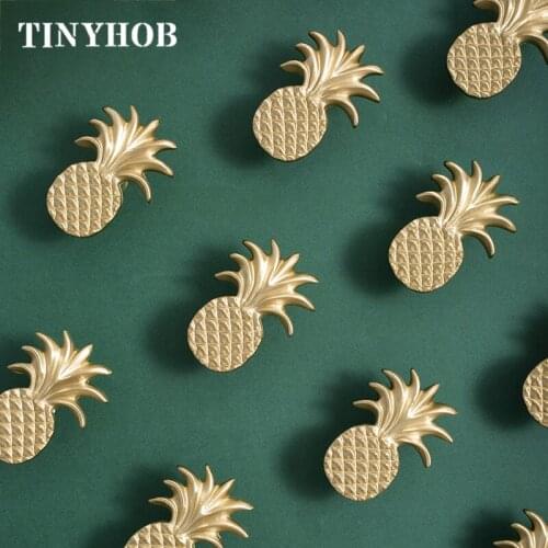 Pineapple Shape Kitchen Cabinet Door Knob Drawer Dresser Pulls Nordic Childrens Room Knobs and Pulls Gold Furniture Accessories