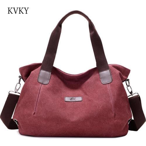 KVKY Brand 2021 New Style Women Bag Canvas Handbags Tote Messenger Bags Casual Shoulder Bags Designer Handbags Bolsa Feminina