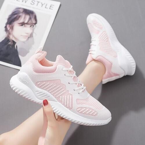 Summer Outdoor Womens Sport Shoes Sports Sneakers Women Running Shoes Pink White Baskets Footwear Tennis Femme Jogging A-1302