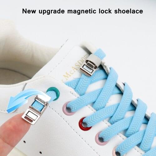 Magnetic lock No tie Shoe laces Elastic Shoelaces without ties Shoelace on magnets Kids Adult Boots Sneakers Laces