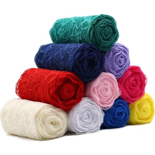 Soft and colorful stretch lace accessories 8cm wide handmade DIY accessories clothing accessories jewelry materials 1M