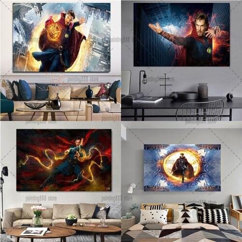 Marvel Superhero Doctor Strange Canvas Print Painting Avengers Wall Art Poster Pictures for Kids Bedroom Living Room Decor