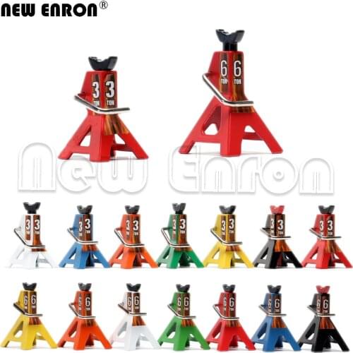NEW ENRON 2Pc 3/6Ton Toy Car Metal Jack Stands Repairing Tool For 1/10 RC Crawler Car TRX4 Axial SCX10 Tamiya CC01 D90 D110 TF2