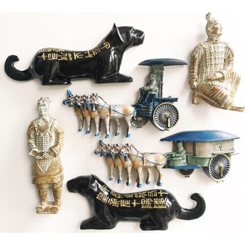 New Xi'an, China Terracotta Warrior Tiger Symb 3D Fridge Magnet Travel Souvenir Refrigerator Magnetic Stickers Gifts
