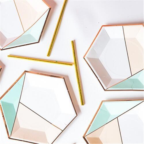 Birthday Party Disposable Tableware Paper Cups Plate Napkin Gifts Girls Pink Disposable Birthday Party Favors Decoration