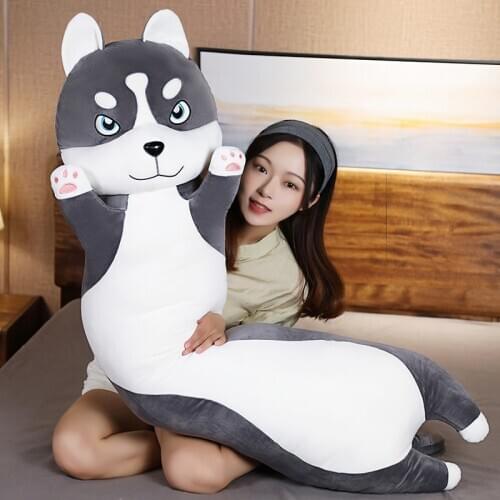 70-130cm Super Cute Husky Plush Toy Stuffed Soft Animal Long Dog Pillow Christmas Gift Peluche for Kids Girls Kawaii Present