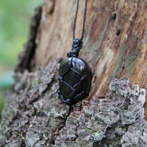 Macrame Pietra Pendant for EMF Protection Vibration // Elite Pietra Jewelry Energy Crystal Healing