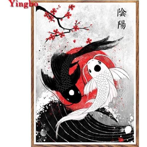 Full square/round 5d diamond painting Yin Yang fish diamond embroidery crafts mosaic diamond painting cross stitch new Year gift