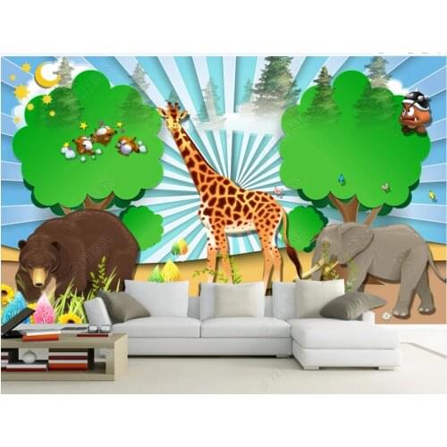 Custom photo wallpaper for walls 3 d murals Beautiful Cartoon animal children room background wall papers mural decoration