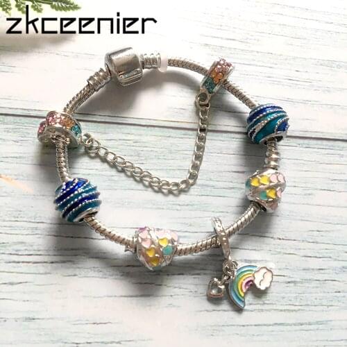 Luxury Fashion Woman Bracelet Sliver Rainbow Charm Brand Bracelet Love Beads Bracelet for Wedding Jewelry Wholesale Gifts