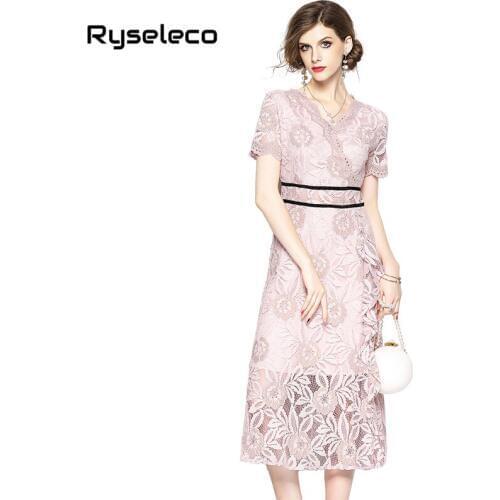 Розовые летние платья Ryseleco China At AliExpress