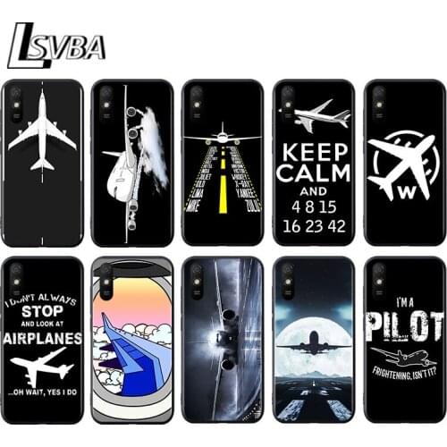 Airplane Flight Travel for Xiaomi Redmi 10X Pro 5G 9A 9I 9T 9 GO K40 K30 K20 Ultra 8 7 6 5 4X Pro Soft Black Phone Case