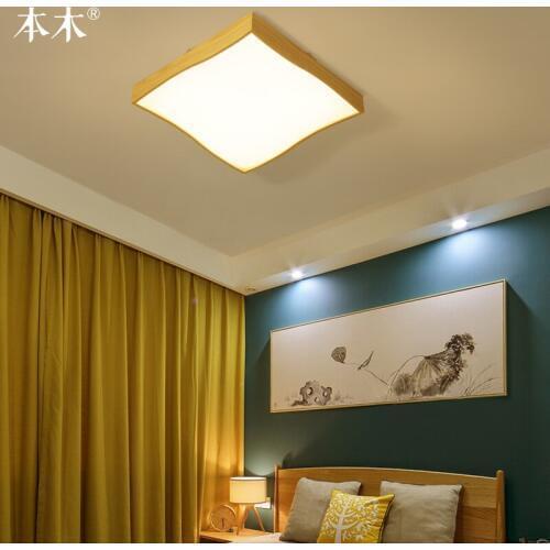 Japanese style Delicate Crafts Wooden Frame Ceiling Light led ceiling lights luminarias para sala dimming led ceiling lamp