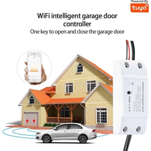 Wifi Garage Door Controller 433MHz Anti-theft Alarm Tuya Smart Life APP Control Gate Door Opener 80dB For Alexa Google Home