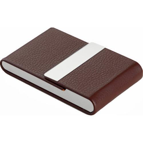 Large Capacity Vertical Business Card Case PU Leather Magnetic Card ID holder Bank Credit Card Package Custom name logo
