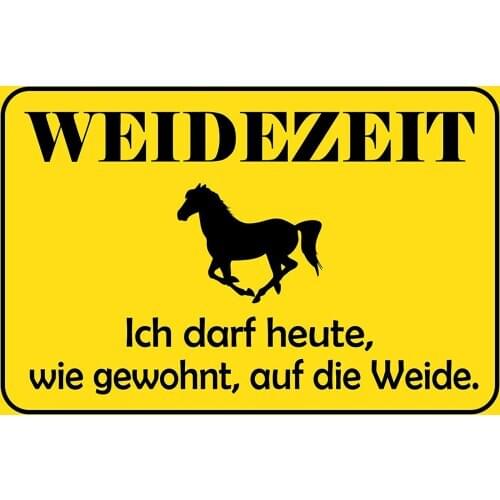 ZMKDLL Vintage Style Weidenzeit Pasture - Horse Metal Tin Sign Shield Arched Indoor Metal Wall Panel Retro Vintage