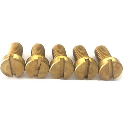 M4 M5 M6 size slotted bolts pure brass round cylinder head screws male full thread pitch 6/8/10/12/14/16/20/25/30mm long 20pcs