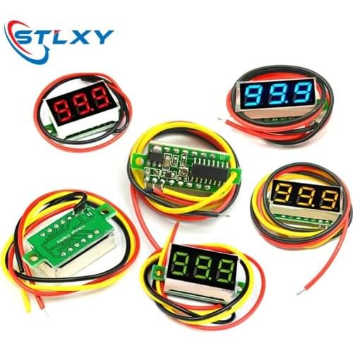 0.36 inch 0.28inch 2 wire 0-30V / 3 wire DC 0V-100V voltmeter digital meter variable precision electric quantity display element