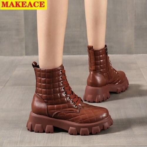 Womens Boots 2021 Autumn Increase British Wind Marten Boots Women Summer Thin Single Boot Fashion Platform Womens Shoes