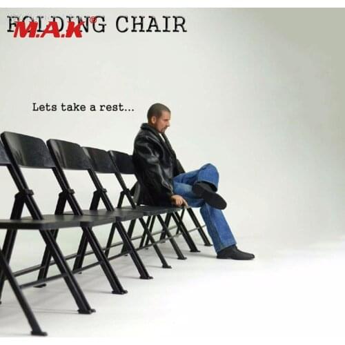 1/6 Scale Black Foldable Chair Model For 12" Action Figure Solider Body Doll Accessories TOYS