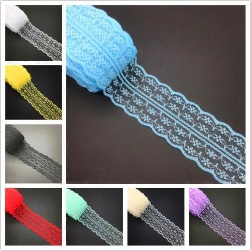 16 Colors 10 Yards 45mm Bilateral Handicrafts Embroider Net Lace Trim Ribbon Bow Crafts For Sewing Decoration