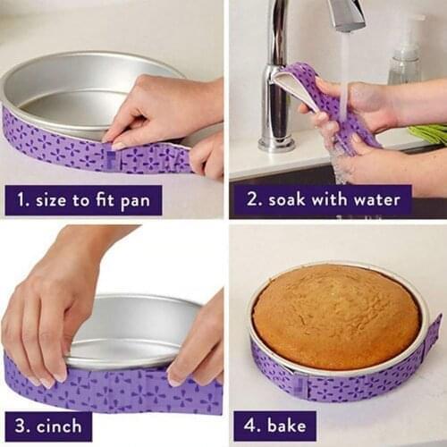 2/4Pcs Cake Pan Strips Belt Level Protection Strap Baking Tray Protect Banding Cake Kitchen Baking Tool Accessories