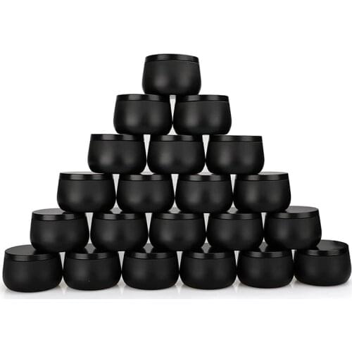 Candle Tin Cans 24 Pcs,Candle Containers Candle Jars With Lids, 8 Oz, For Candles Making, Arts & Crafts, Storage, Black
