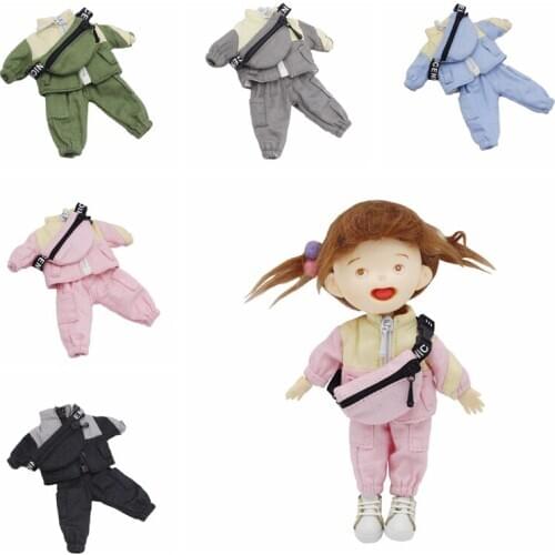 5 Colors Obitsu11 Causal Clothes Dolls Coat+Pant+Bag set for OB11,GSC Baby 1/8 1/12 BJDLovely Clothes