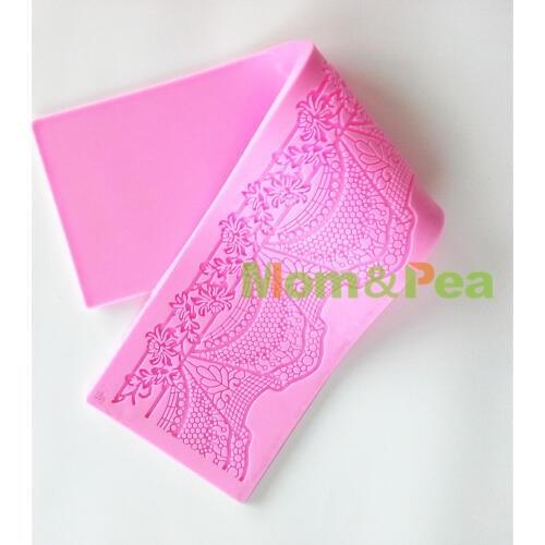 Mom&Pea 6008 Free Shipping Swag Lace Pattern Silicone Lace Mold Cake Decoration Fondant Cake 3D Mold