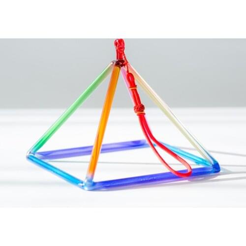 7 8 9 10 inch seven colors quartz crystal singing pyramid for sound therapy