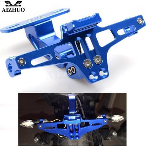 Black Aluminium Alloy Motorcycle License Plate Holder Bracket Folding Mount Kit for Yamaha YZF1000 MT 01 mt07 mt09 fz-09 R6S