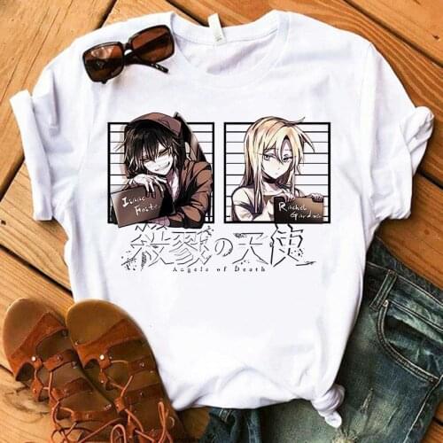 Funny Angels of Death T Shirt ZACK Rachel TShirts Women Clothes Harajuku Japanese Anime Tee Shirt Graphic T-shirts Unisex Tops