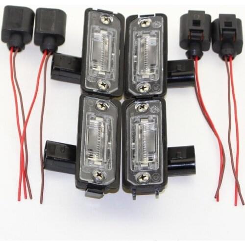 4PCS OEM Original Signal Licence lamp & plug For VW Polo Golf MK7 Passat B7 Scirocco Amarok New Beetle 35D 943 021 A 35D943021A