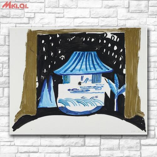 Mountain, Tree, Palace and Seashore DAVID HOCKNEY Painting Home Decor On Canvas Modern Wall Art Canvas Print Canvas Painting